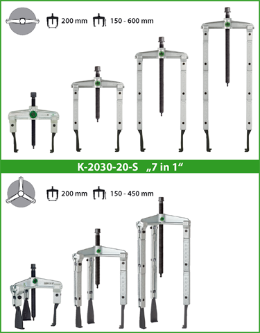Kukko K-2030-20 Universal 2 and 3 jaw puller set (Up to 7 7/8