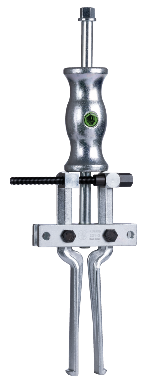 Kukko 221-G internal extractor with sliding hammer, featuring a robust puller mechanism and 1.7 kg impact weight, designed for extracting internal bearings and flush-mounted parts