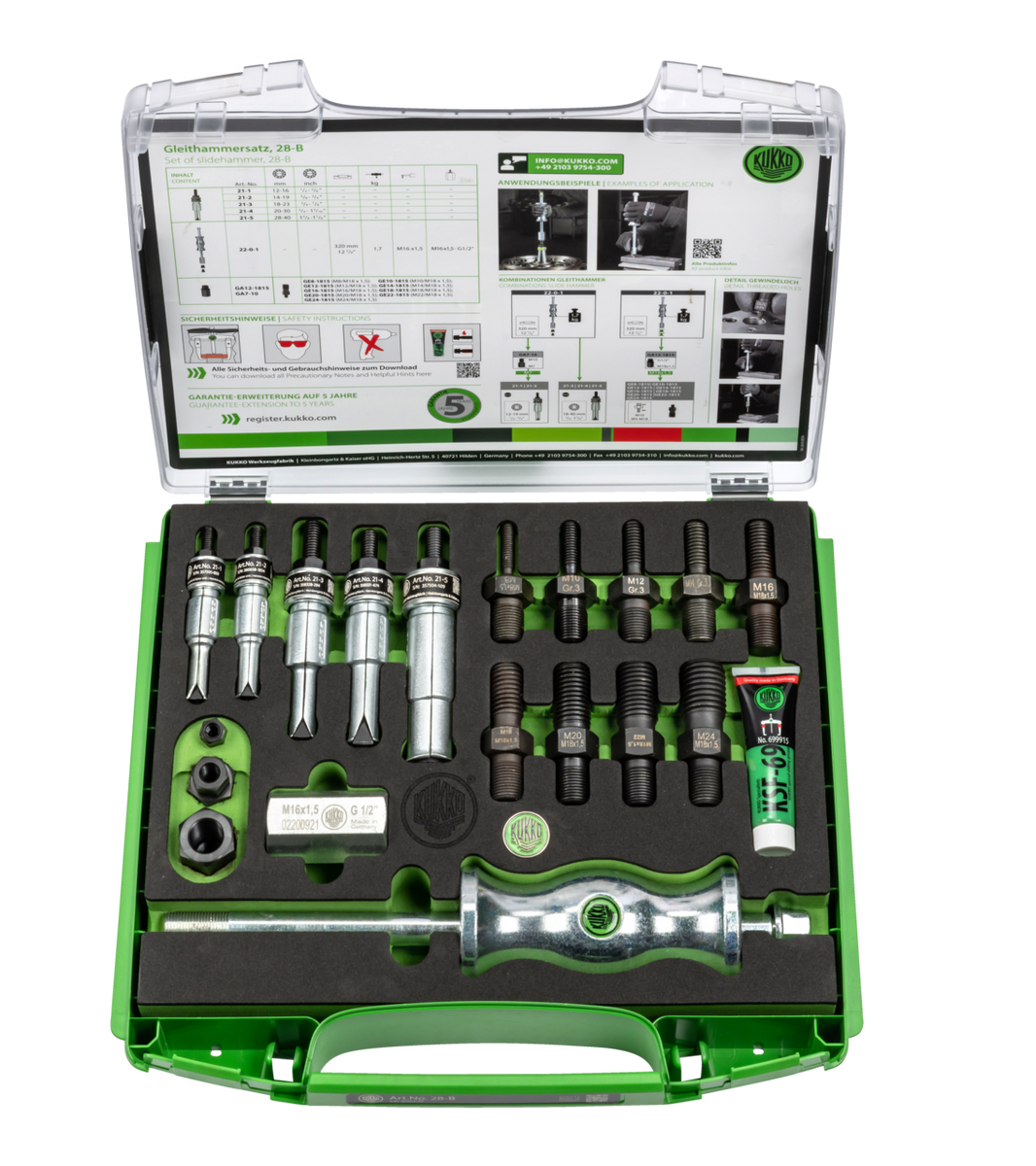 Kukko 28-B 19pc. Internal Bearing Puller and Dowel Pin Extractor Set ...