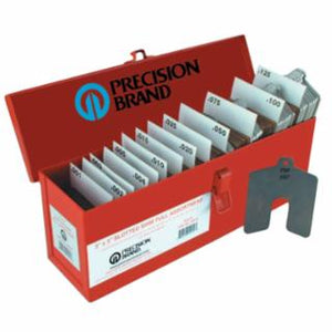 Precision Brand Slotted Shim Assortment Kit, 3 X 3 in, .001-1/8" Thick, Full Asst